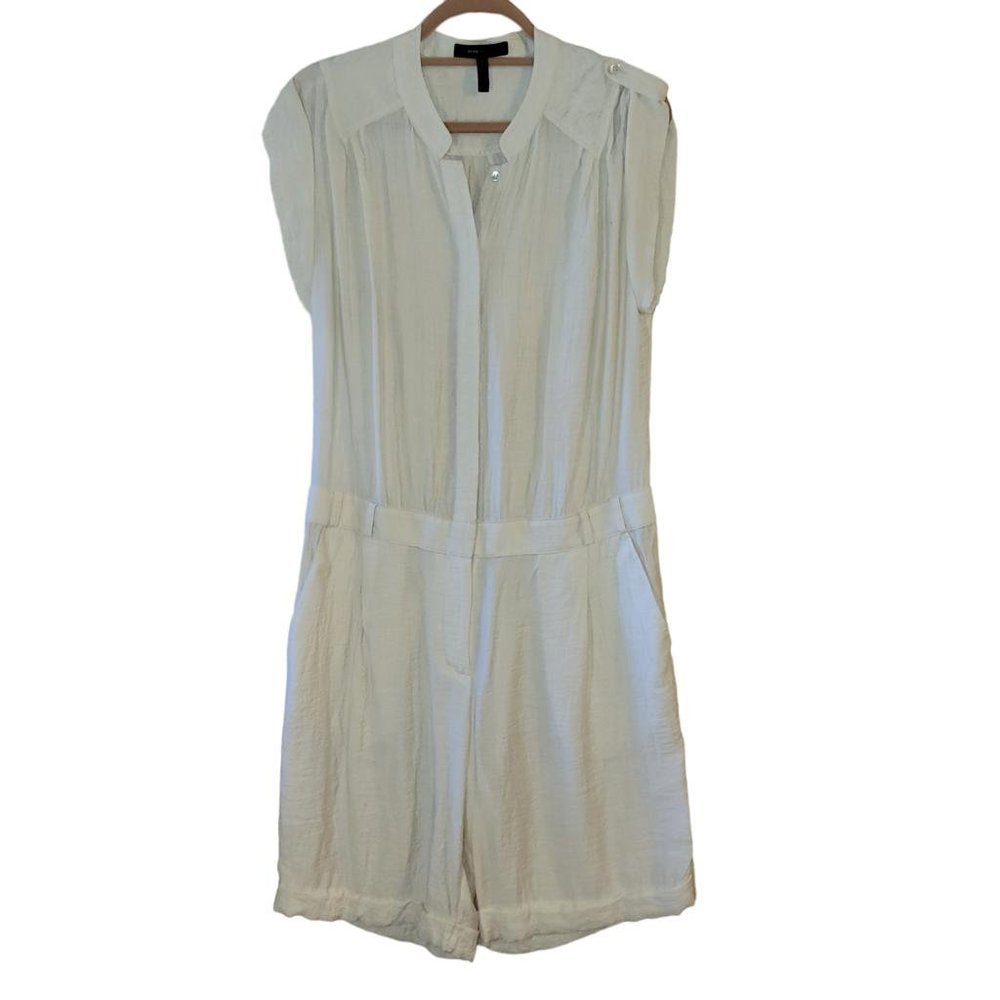 BCBG Max Azria Cream Gauze Romper Women Size 10